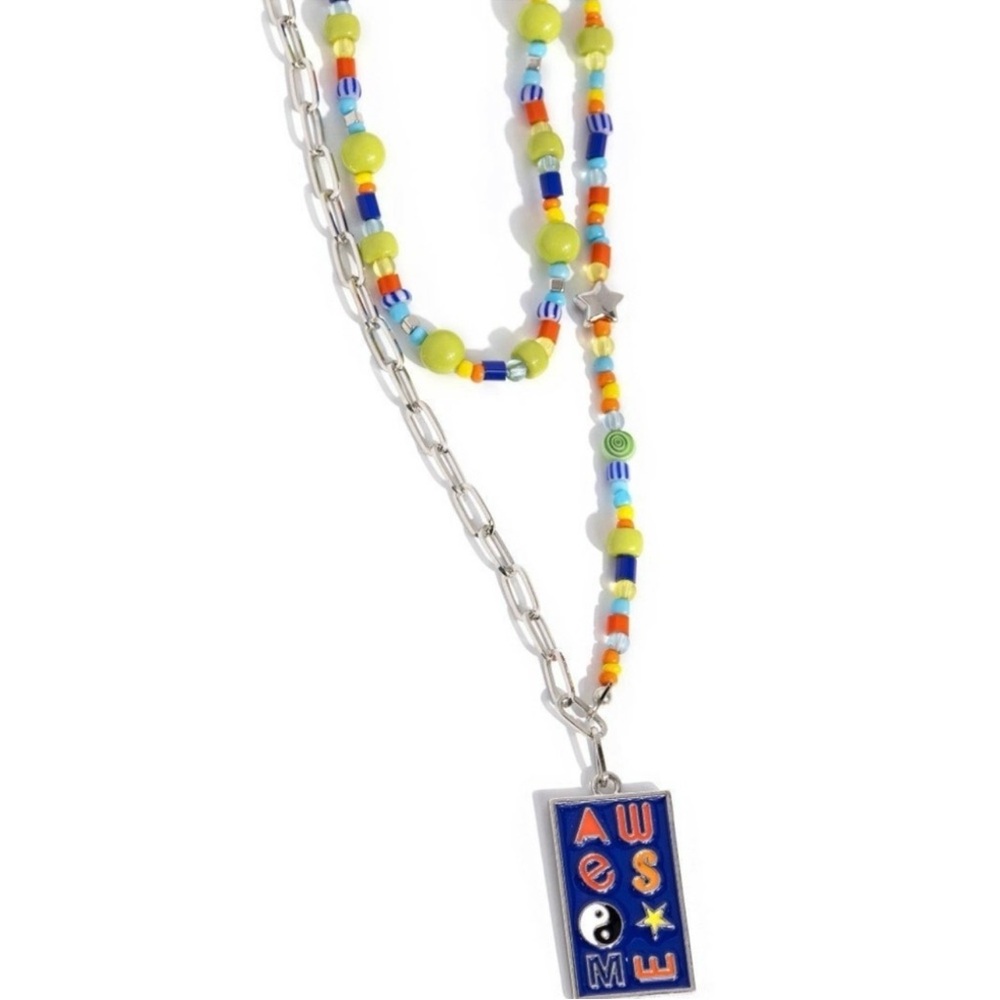 Colorful Beaded Necklace with Awesome Pendant